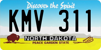ND license plate KMV311
