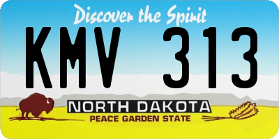 ND license plate KMV313
