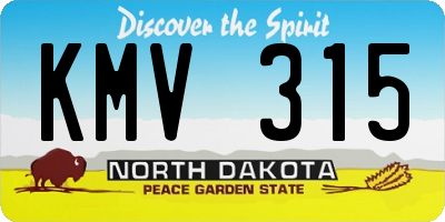 ND license plate KMV315