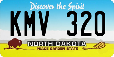ND license plate KMV320