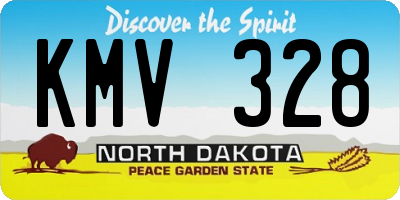 ND license plate KMV328