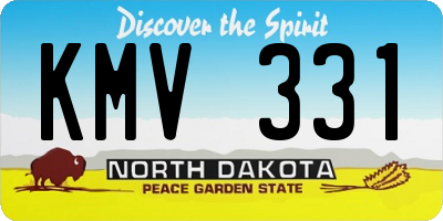 ND license plate KMV331