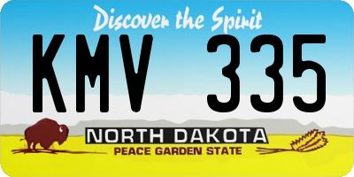 ND license plate KMV335