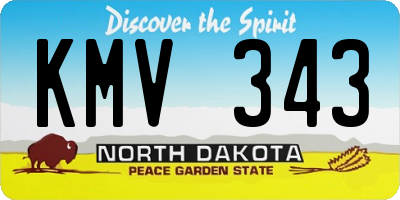 ND license plate KMV343