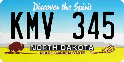 ND license plate KMV345