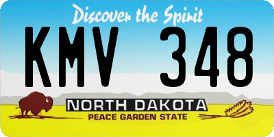 ND license plate KMV348