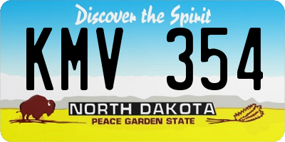 ND license plate KMV354