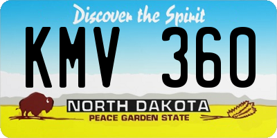 ND license plate KMV360