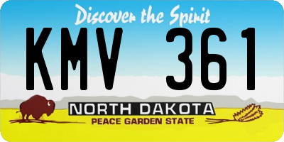 ND license plate KMV361
