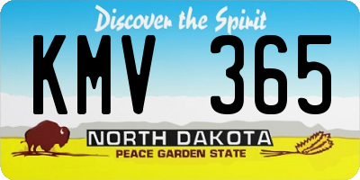 ND license plate KMV365