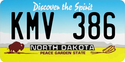 ND license plate KMV386