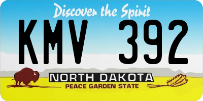 ND license plate KMV392