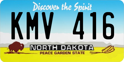 ND license plate KMV416