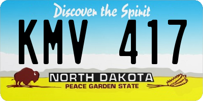 ND license plate KMV417