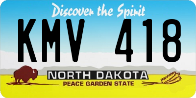 ND license plate KMV418