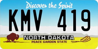 ND license plate KMV419