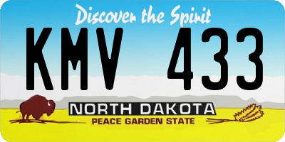 ND license plate KMV433