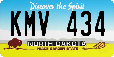 ND license plate KMV434