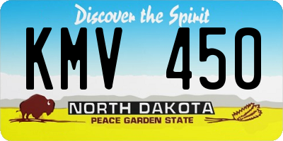 ND license plate KMV450
