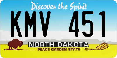 ND license plate KMV451