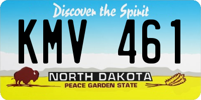 ND license plate KMV461