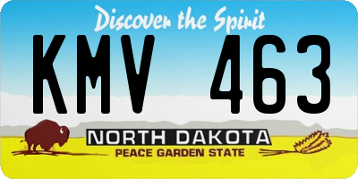 ND license plate KMV463