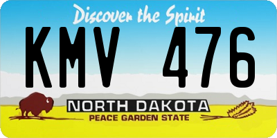 ND license plate KMV476
