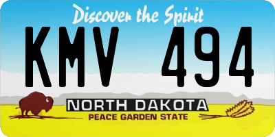 ND license plate KMV494