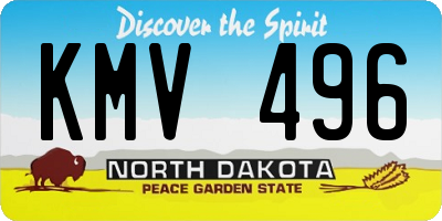 ND license plate KMV496