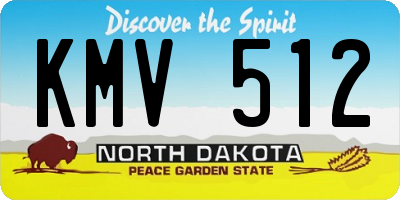 ND license plate KMV512