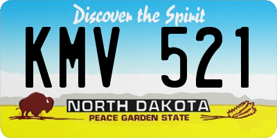 ND license plate KMV521