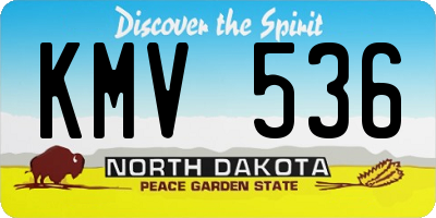 ND license plate KMV536