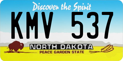 ND license plate KMV537