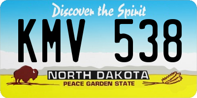 ND license plate KMV538