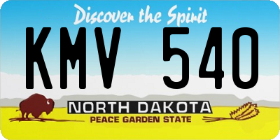 ND license plate KMV540