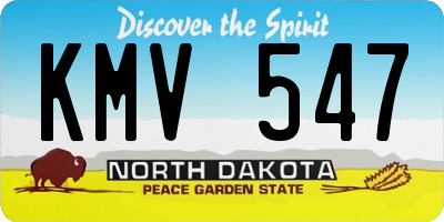 ND license plate KMV547