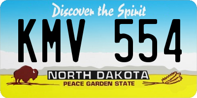 ND license plate KMV554