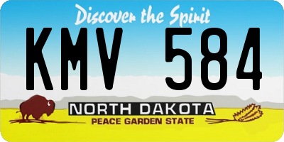 ND license plate KMV584