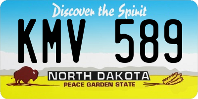 ND license plate KMV589
