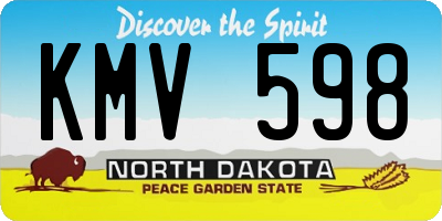 ND license plate KMV598