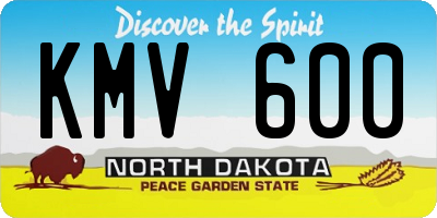 ND license plate KMV600