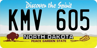 ND license plate KMV605