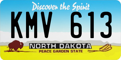 ND license plate KMV613