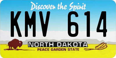 ND license plate KMV614