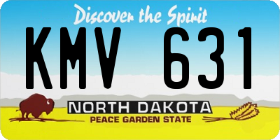 ND license plate KMV631