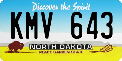 ND license plate KMV643