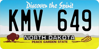 ND license plate KMV649