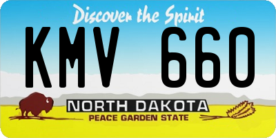 ND license plate KMV660