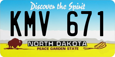 ND license plate KMV671