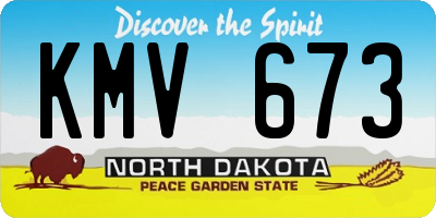 ND license plate KMV673
